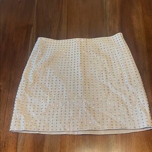 H&M Elegant Cream Studded Mini Skirt NEW with tags